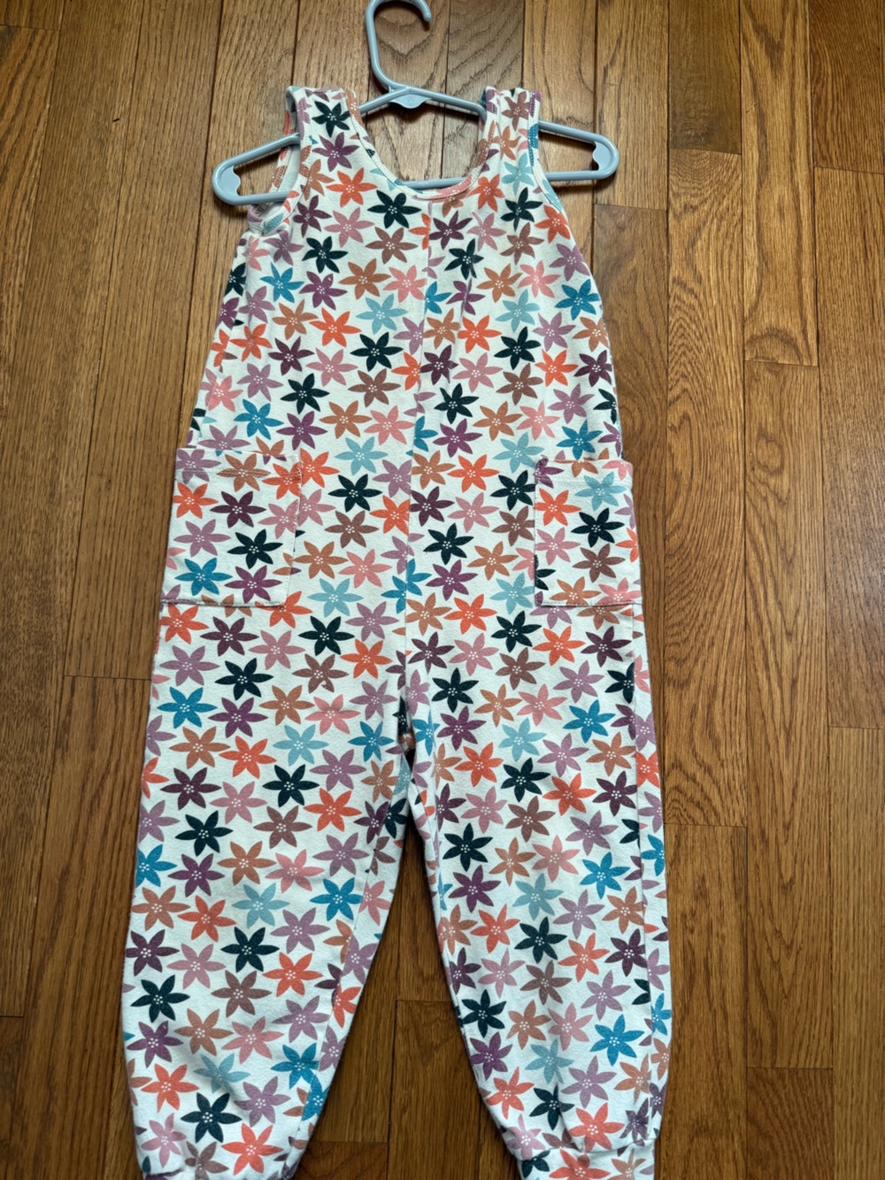 Kids Floral Star Print Romper Overalls - Multicolor